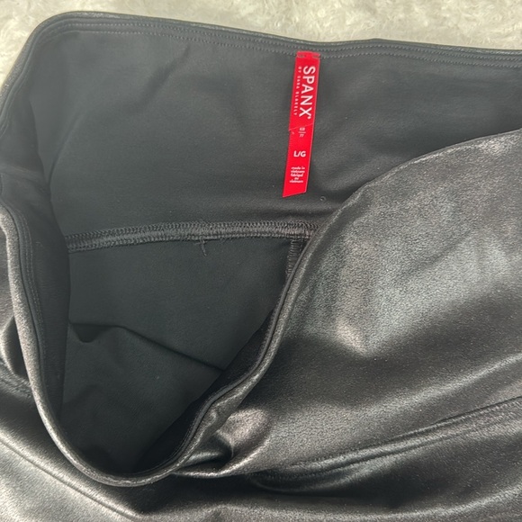 Spanx Faux Leather Shimmer Leggings Black L - Picture 4 of 5